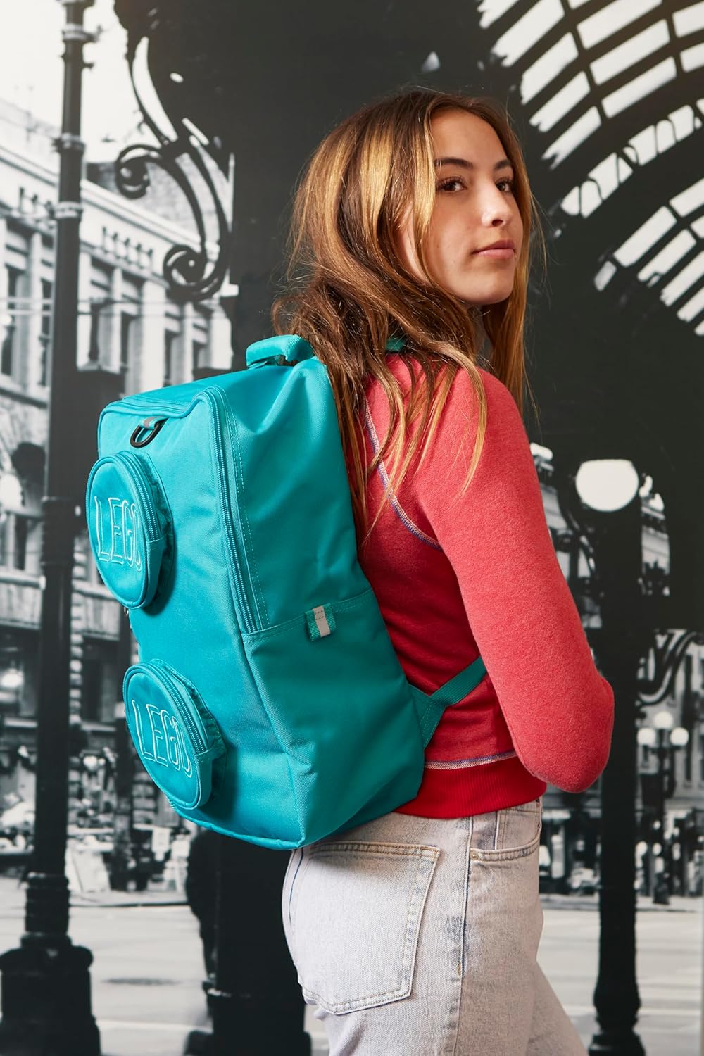 LEGO Lego Brick Backpack-purple Carry-On Luggage, Flame Orange, One Size, Backpack