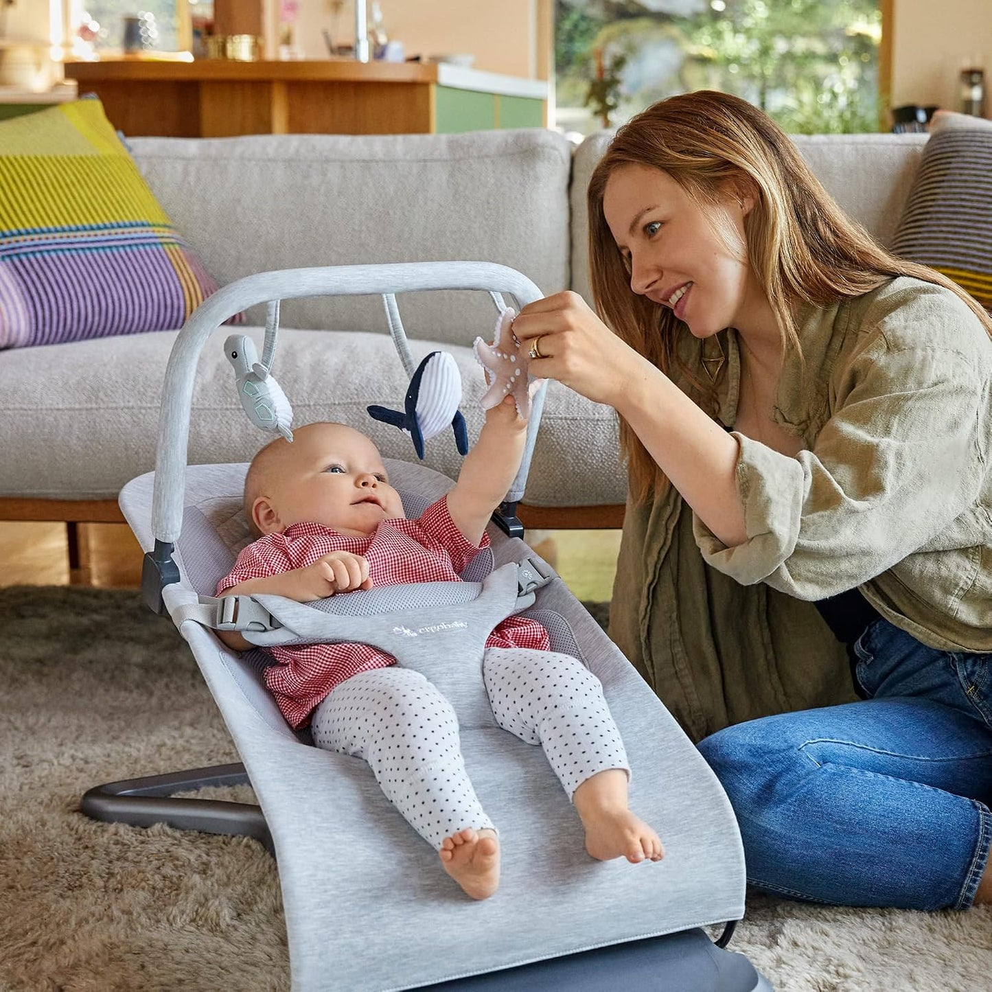 Ergobaby Infant Bouncer Toy Bar Accessory | Ocean-Themed Interactive Baby Toy
