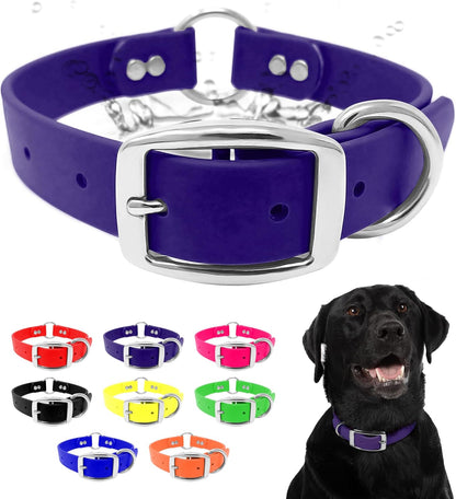 Regal Dog Products Small Orange Waterproof Dog Collar and Leash Set - Vinyl Coated, Biothane Puppy Pet Training Collar with Heavy Duty Center Ring & 5'ft Leash - Other Sizes for Medium & Large Dogs
