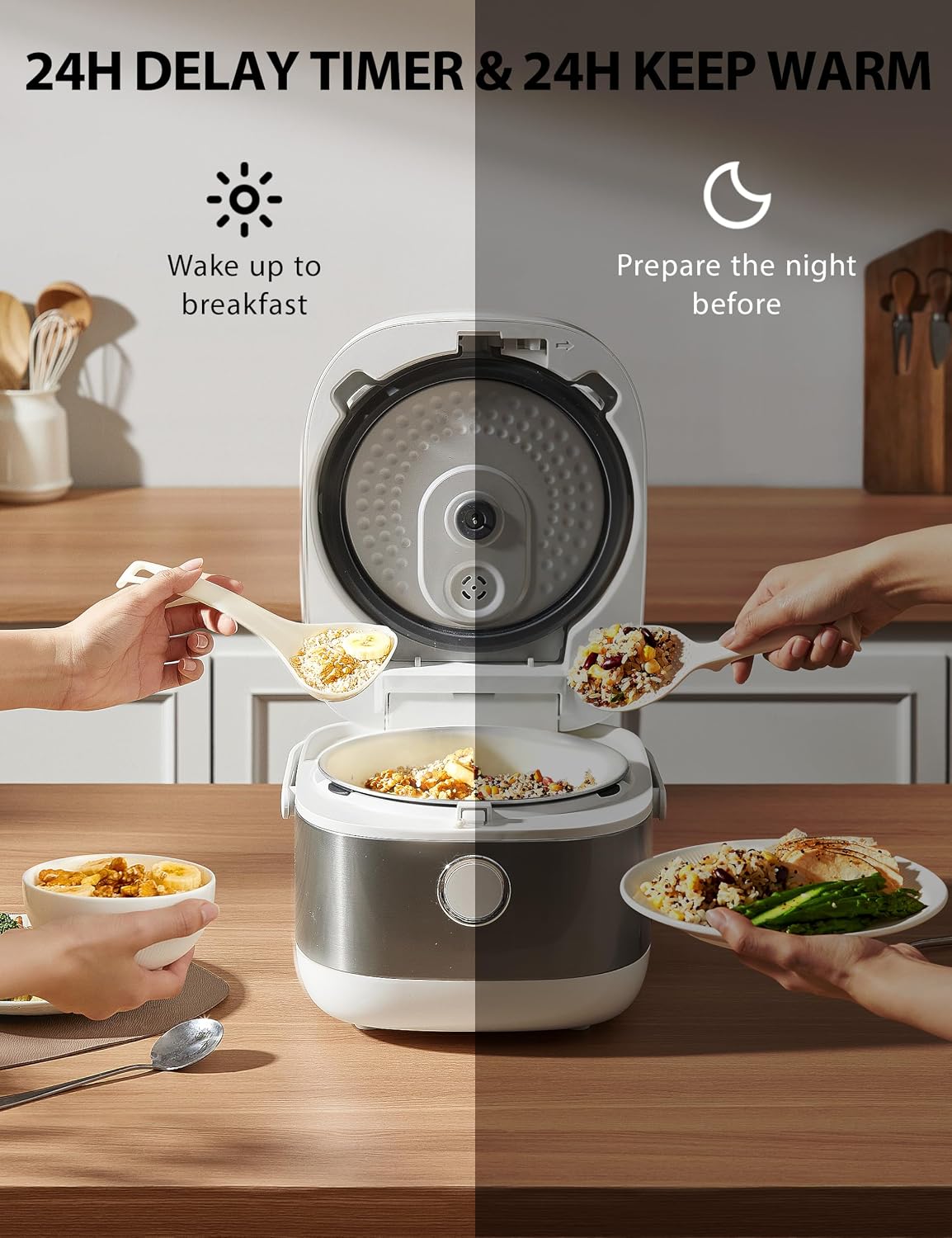 TOSHIBA Rice Cooker Induction Heating, Low Carb Low Sugar Digital Steamer, 5.5 Cups Uncooked Japanese Rice Cooker, 8 Cooking Functions, 24H Timer & Auto Keep Warm