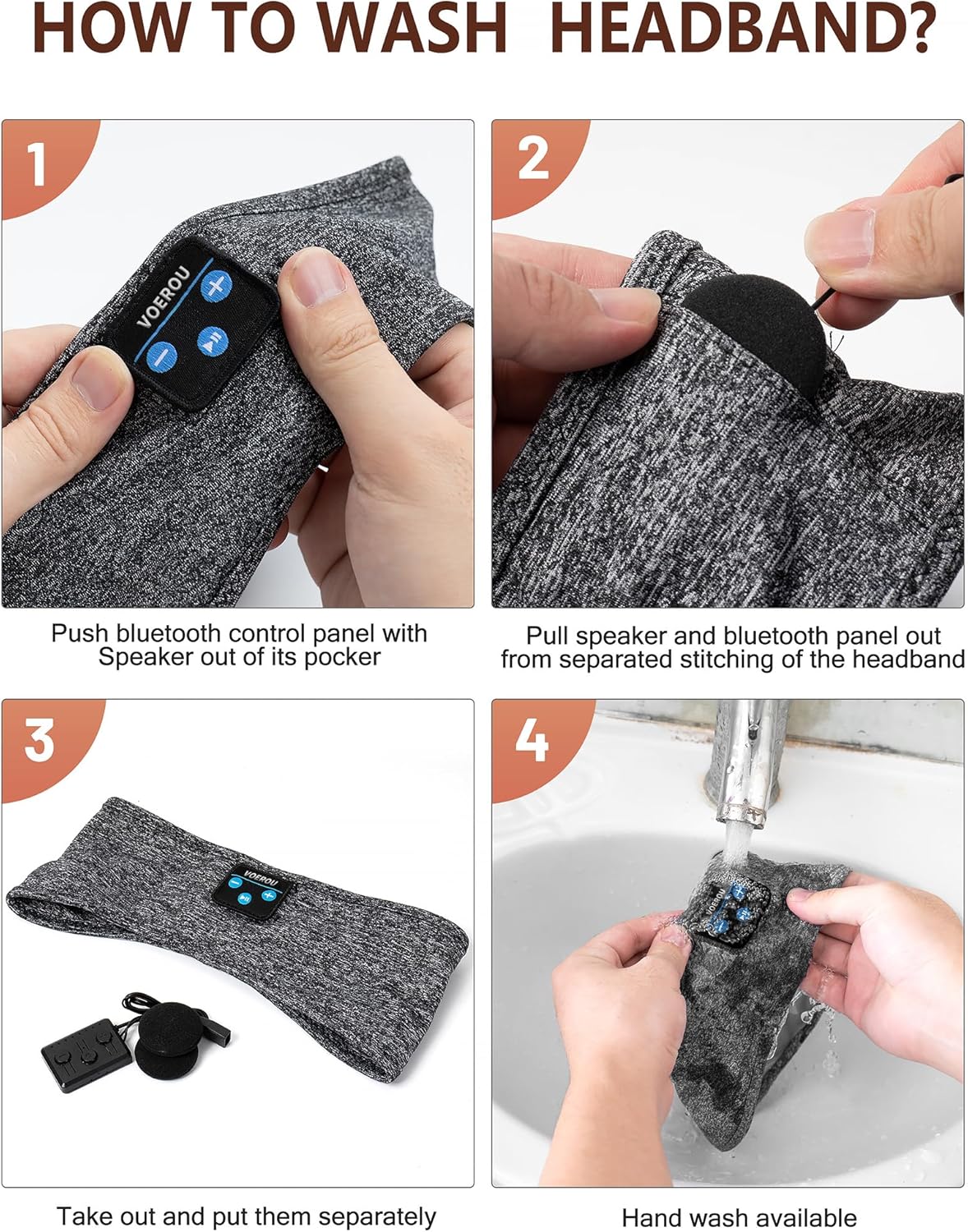 Sleep Headphones Bluetooth Headband, Voerou Wireless Sleeping Headphones Earbuds Sleep Mask with Stereo Speakers-Cool Tech Gadget for Men Women,Perfects for Sleep Workout Running Yoga Travel Insomnia