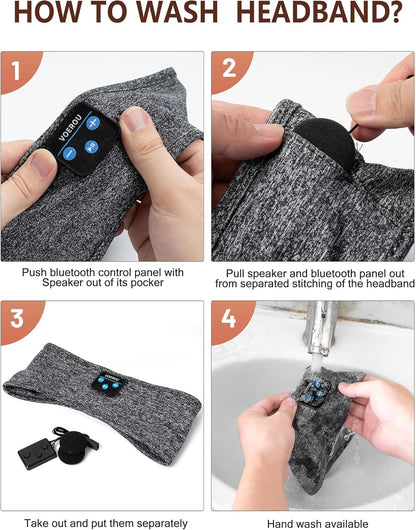 Sleep Headphones Bluetooth Headband, Voerou Wireless Sleeping Headphones Earbuds Sleep Mask with Stereo Speakers-Cool Tech Gadget for Men Women,Perfects for Sleep Workout Running Yoga Travel Insomnia