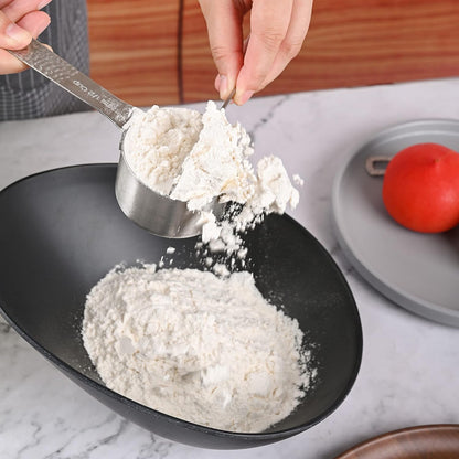 Smithcraft Measuring Cup Set of 8 Stainless Steel Measuring Cups18/8(304) Steel Material Heavy Duty 8 Measuring Cups and 1 Ring Set of 9