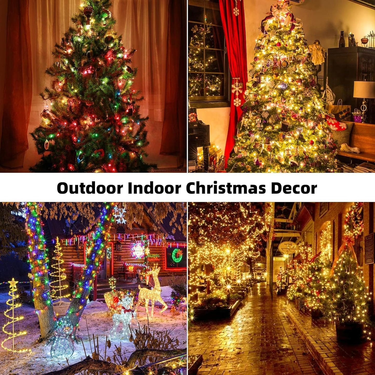 Tcamp 105FT 300 LED Purple Orange Halloween Decorations Lights Motion Activated Sync with 4 Scary Music, 6 Modes Halloween String Lights for Party Yard Outdoor Indoor Decor (3 Sets Connectable)