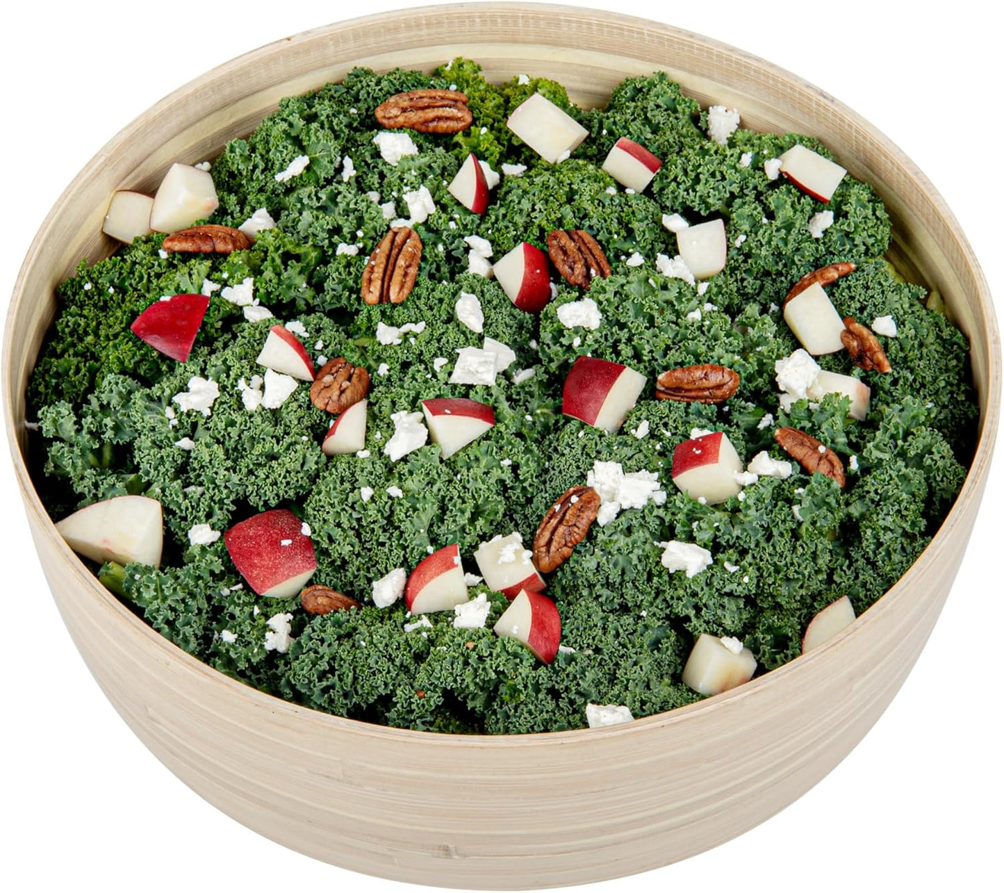 Restaurantware-Bambuddha 51 Ounce Extra Large Salad Bowl, 1 Heavy-Duty Round Salad Bowl - Sustainable, Reusable, Blue Bamboo Serving Dish, for Serving Salads, Fruits, and Appetizers