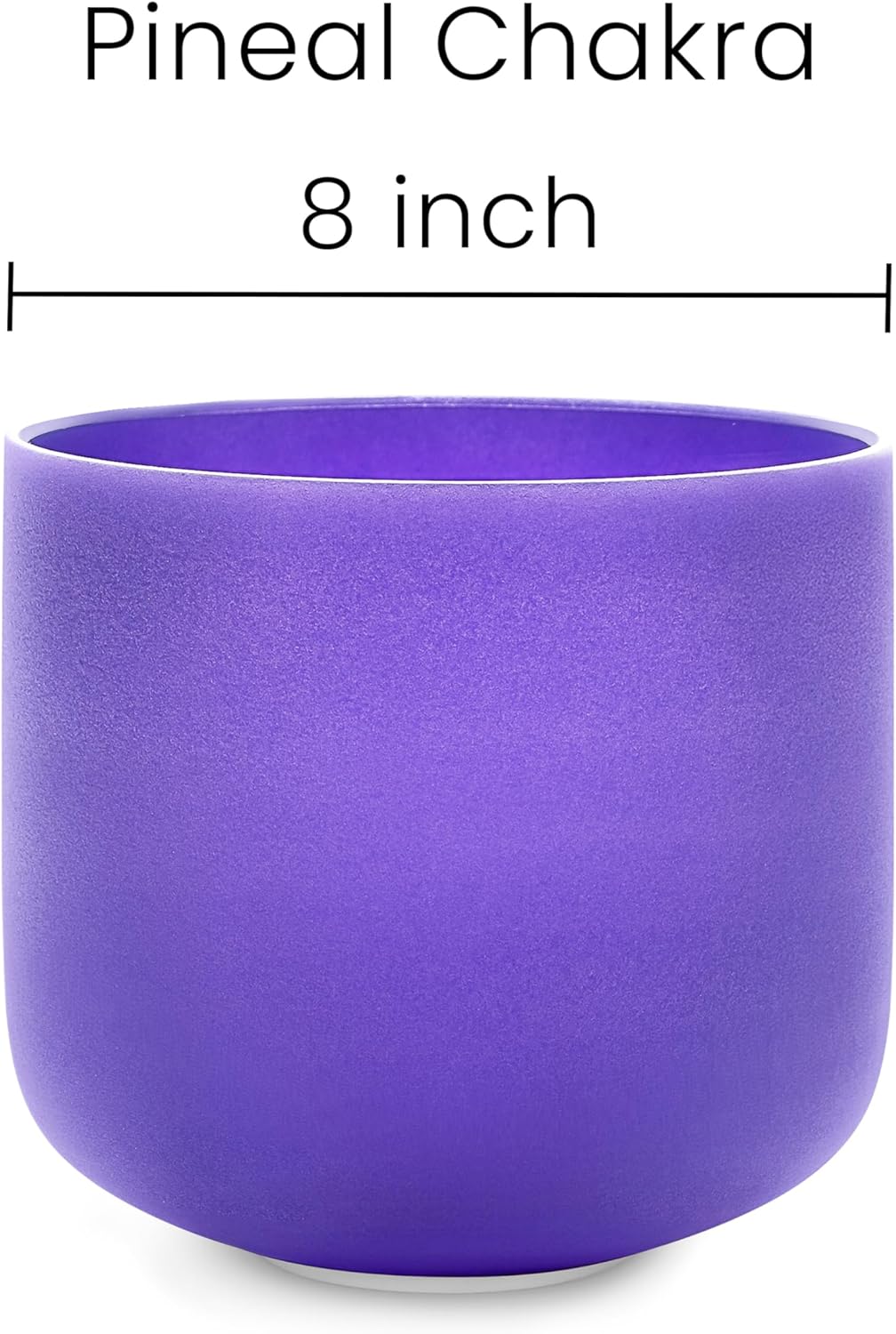 TOPFUND F Note Crystal Singing Bowl Heart Chakra 8 inch with Heavy Duty Carrying Case and Suede Striker