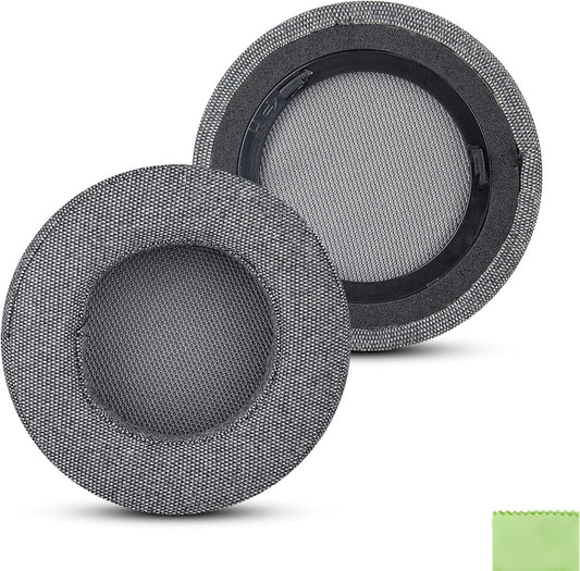 Geekria Comfort Linen Replacement Ear Pads for Corsair Virtuoso RGB/WirelessSE/WirelessXT Headphones Ear Cushions (Grey)