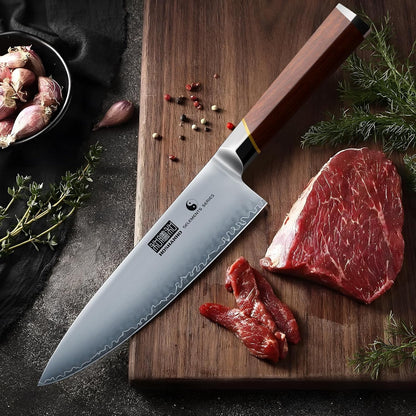 HOSHANHO Fillet Knife 7 Inch, Professional Japanese Super Steel Boning Knife for Meat Chicken Cutting, Japanese Fish Fillet Knife with Ergonomic Red Sandal Wooden Handle