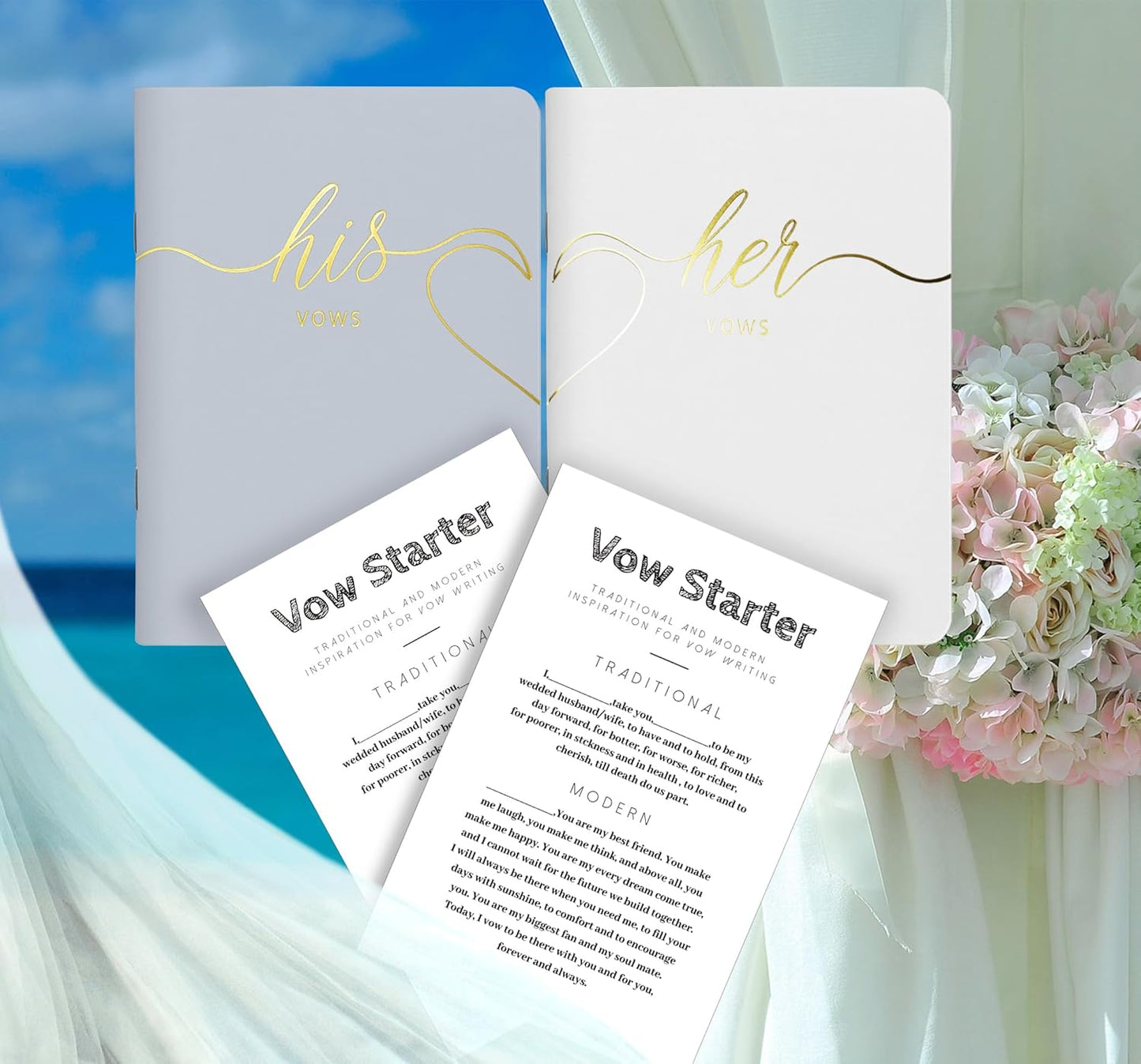 LSSH GmbH Vow Books - His and Hers Wedding Essentials, 28 Pages, 5.5" X 4" (Dark Green & Sage)