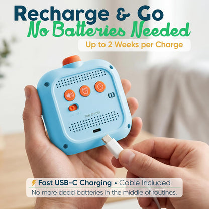 Digital Visual Timer for Kids - Calmer Routines & Transitions | Silent, Rechargeable, 99-Min Clock, Alarm, Countdown & Count-up; For Classroom, Home & Therapy - Builds Focus & Independence