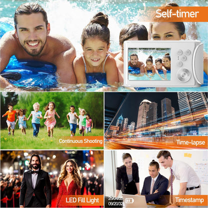 4K Digital Camera for Photography, 64MP Autofocus Vlogging Camera for YouTube, Anti-Shake, LED Screen, 18X Zoom, Point and Shoot Digital Camera for Teens Adult Beginner, 32GB High-Speed SD Card