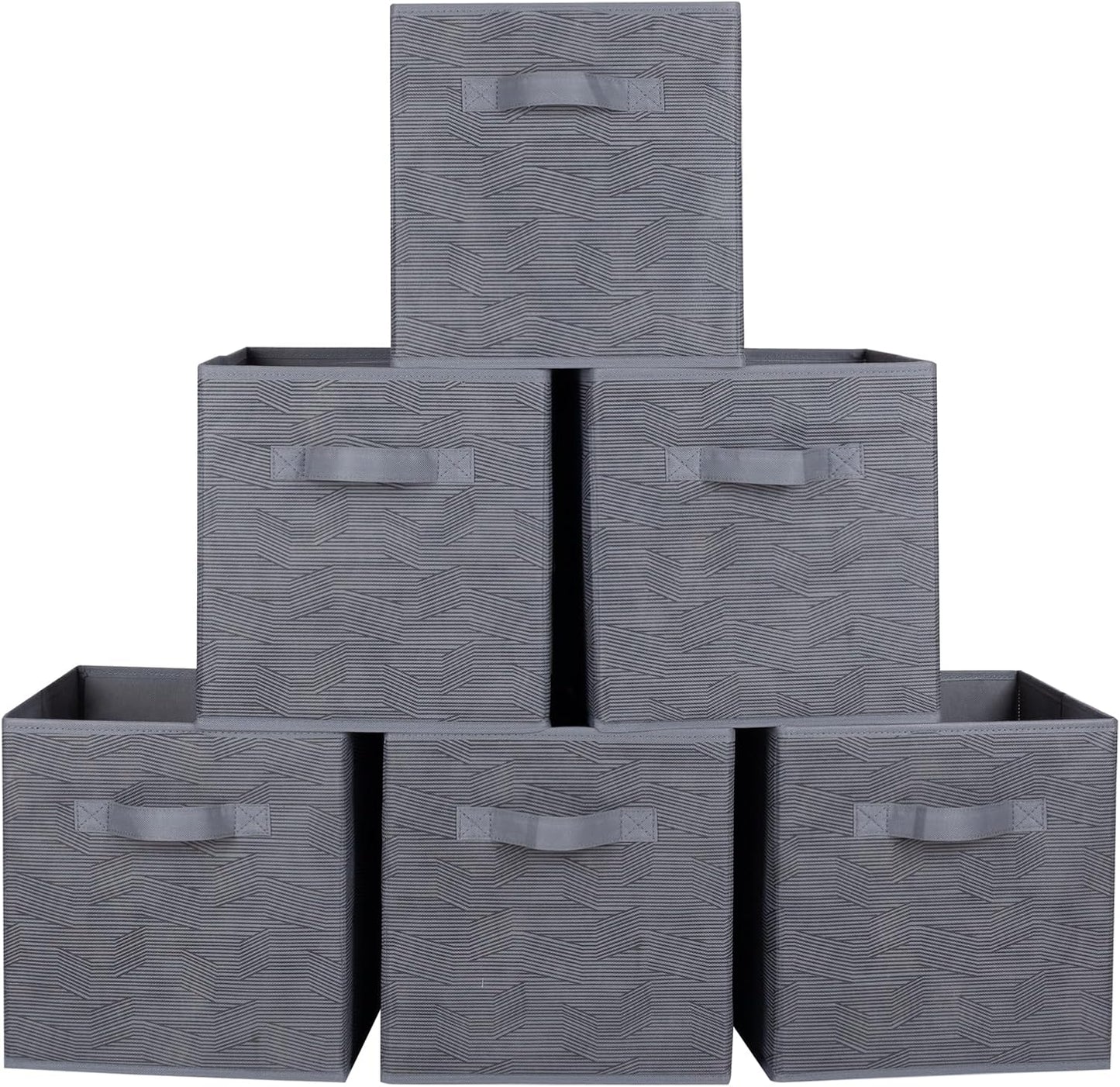 ShellKingdom Storage Bins, Foldable Fabric Storage Cubes And Cloth Organizer Drawer For Closet And Toys, 6 Pack (Lavender+Light Blue+Pink)