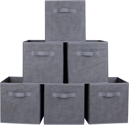 ShellKingdom Storage Bins, Foldable Fabric Storage Cubes And Cloth Organizer Drawer For Closet And Toys, 6 Pack (Lavender+Light Blue+Pink)