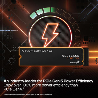 WD_BLACK 1TB SN8100 NVMe Internal Gaming SSD Solid State Drive - Gen 5 PCIe 5.0x4, M.2 2280, Up to 14,900 MB/s - WDS100T1X0M