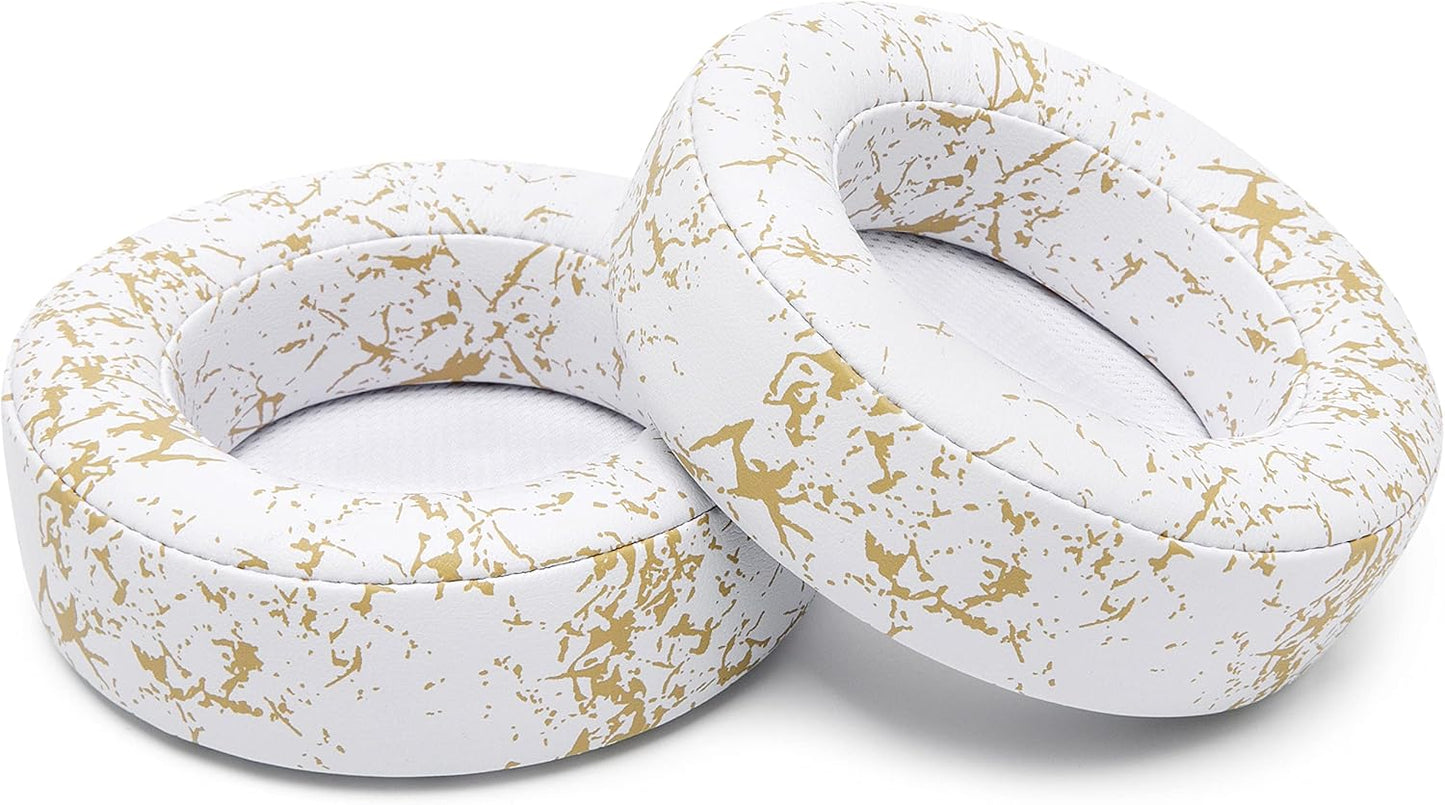 WC Upgraded Replacement Earpads for Corsair Virtuoso RGB Wireless Gaming Headset Made by Wicked Cushions | Improved Durability, Thickness, Softer Leather, and Sound Isolation | (90s White)