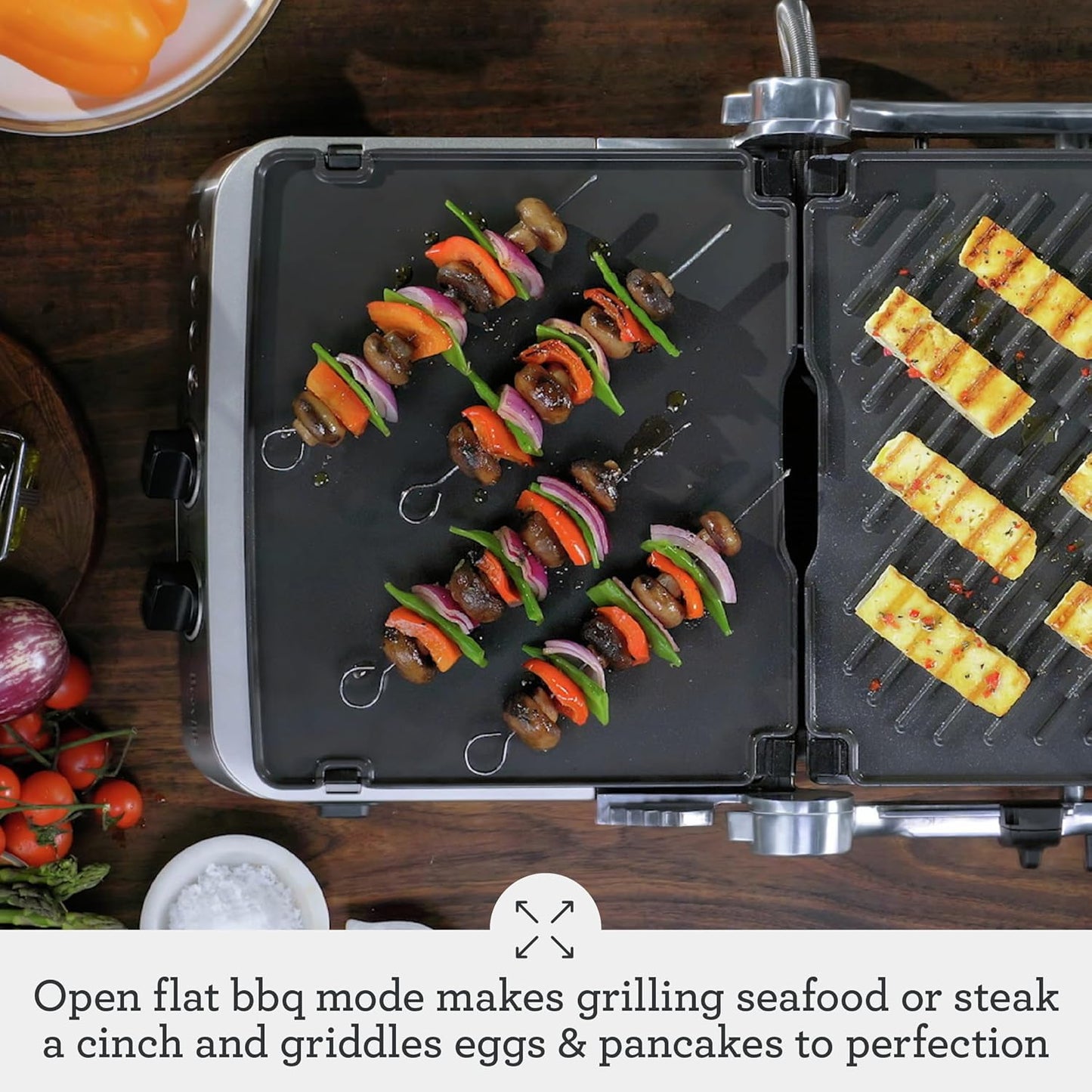 Breville BGR700BSS1BCA1 The Sear and Press Open Flat Grill, 10x12, Silver