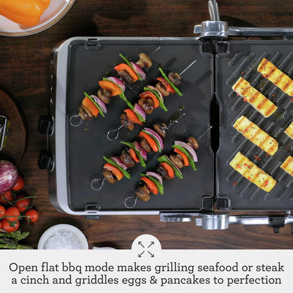 Breville BGR700BSS1BCA1 The Sear and Press Open Flat Grill, 10x12, Silver