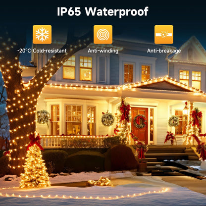 66Ft Solar String Lights Outdoor, 200LED Solar Christmas Fairy Lights, Waterproof 8 Modes Solar Tree Lights for Outdoor Patio, Garden, Party, Wedding, Balcony, Xmas Decor