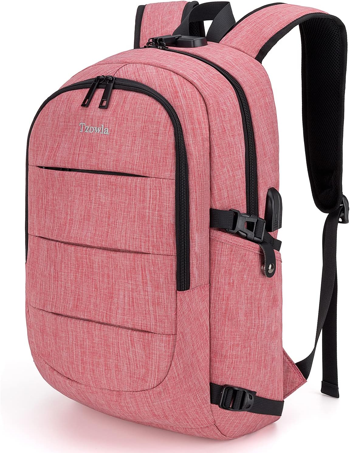 Tzowla Laptop Travel Slim School Backpack Water Resistant Anti-Theft Bag with USB Charging Port and Lock 15.6 Inch Computer Business Backpacks for Men Women College Student Gift,Bookbag Casual Daypack