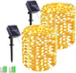 Solar String Lights, 2 Pack Total 110Ft 300 LED Christmas Solar Fairy Lights, 8 Modes Waterproof Copper Wire Solar Powered Outdoor Lights for Tree Garden Yard Weeding Party Xmas Decor (Warm White)