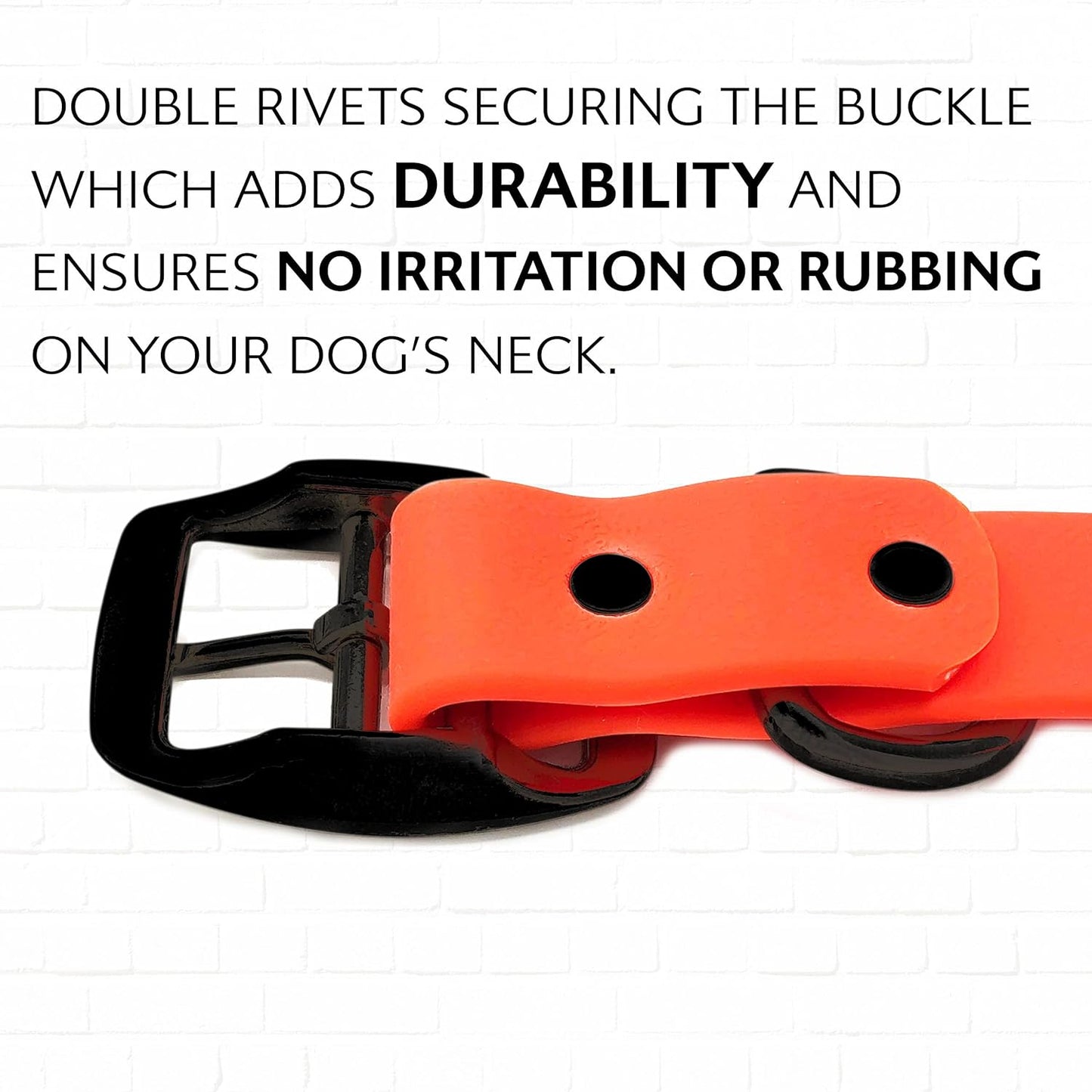 Regal Dog Products Large Pink Waterproof Hunting Dog Collar with Heavy Duty Black Hardware Buckle & D Ring | Custom Fit Vinyl-Coated Webbing Water Resistant Collar for Small, Medium & Large Dogs