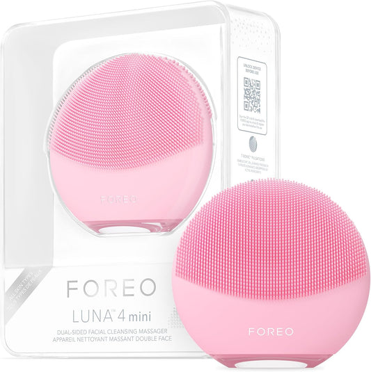 FOREO LUNA 4 mini Face Cleansing Brush & Face Massager - Premium Face Care - Enhances Absorption of Facial Skin Care Products - Simple Skin Care Tools - For All Skin Types- Pearl Pink