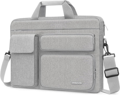 MOSISO Laptop Bag 13.3 inch, 13-13.3 inch Computer Shoulder Bag Compatible with MacBook Air/Pro 13/Pro 14, HP Dell ASUS Notebook &2 Raised&1 Flapover&1 Horizontal Pocket&Handle&Belt, Black