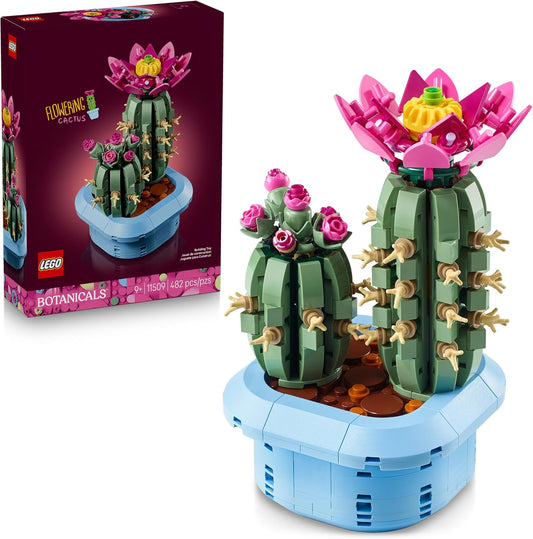 Flowering Cactus Building Toy | Plant Building Set | Artificial Cactus Decor | Construction Block Cactus | Creative Display Model - PuriLite