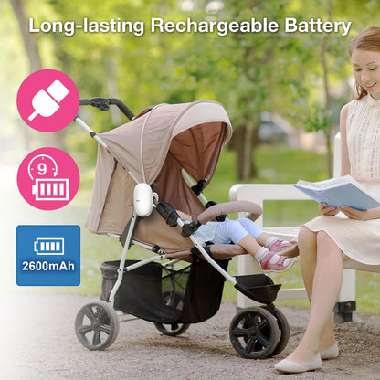 VTech Sound and Motion Stroller, 3-Level Rocking Motion, Stroller and Crib Mount, IPX2 Waterproof and Drip Resistant, Rechargeable Battery, Auto-Off Timer, Amber Night Light: V-Hush Rocker VR1