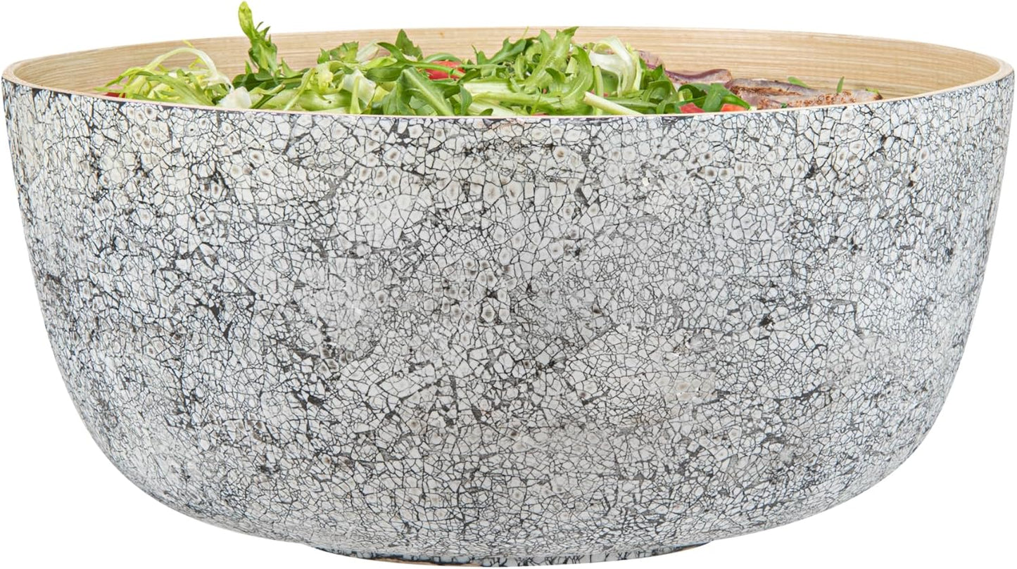 Restaurantware-Bambuddha 15 Ounce Small Salad Bowl, 1 Heavy-Duty Round Salad Bowl - Sustainable, Reusable, Black Bamboo Serving Dish, for Serving Salads, Fruits, and Appetizers