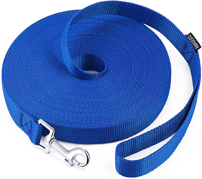 AMAGOOD Dog/Puppy Obedience Recall Training Agility Lead-15 ft 20 ft 30 ft 50 ft Long Leash-for Dog Training,Tie Out,Play,Safety,Camping (15 feet, Black)
