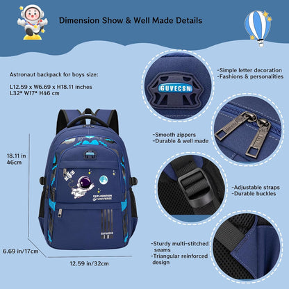 MITOWERMI Astronaut-space Backpack for Boys-Girls Elementary Middle School Bags for Girls Kids Bookbag