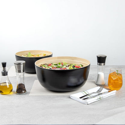 Restaurantware-Bambuddha 51 Ounce Extra Large Salad Bowl, 1 Heavy-Duty Round Salad Bowl - Sustainable, Reusable, Blue Bamboo Serving Dish, for Serving Salads, Fruits, and Appetizers