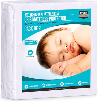 Purilite Select Waterproof Crib Fitted Mattress Protector (Pack of 2)
