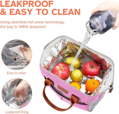 Lunch Bag for Women & Men, Insulated Lunch Box Cooler Tote Bags, Adult Reusable Lunch Boxes with Water Resistant for Work, Travel and Picnic (Grey)