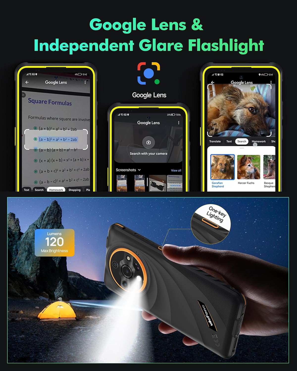 5G Rugged Phone, Ulefone Armor X31 Pro Unlocked Smartphone, MTK Dimensity 6300 5G, 16GB+256GB, Android 14, 6.56” 120Hz, 64MP Main Cam., 25MP Night Vision Cam., 6050mAh, Google Lens, NFC - Black