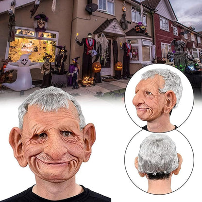 Realistic Old Man Mask - Silicone Mask for Adults, Lifelike Human Face Mask Halloween Costume Latex Realistic Mask for Men