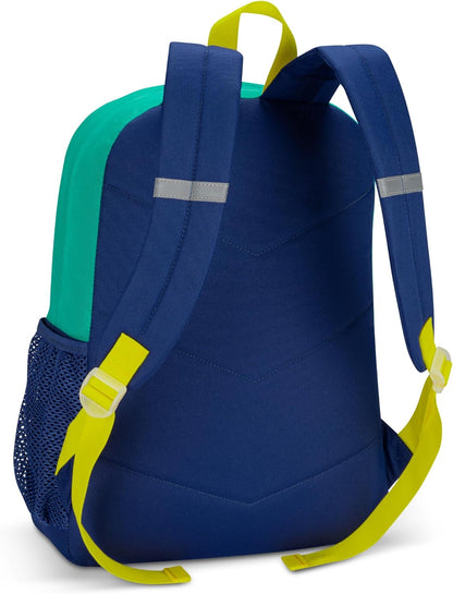 Roots Kids Lightweight Backpack — Made from 100% Recycled Fabrics with Rain Flap, Bottle Pocket, Reflective Accent, and Back Padding — 22.5 litres, Pink & Purple