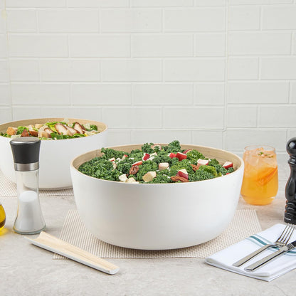 Restaurantware-Bambuddha 15 Ounce Small Salad Bowl, 1 Heavy-Duty Round Salad Bowl - Sustainable, Reusable, Black Bamboo Serving Dish, for Serving Salads, Fruits, and Appetizers