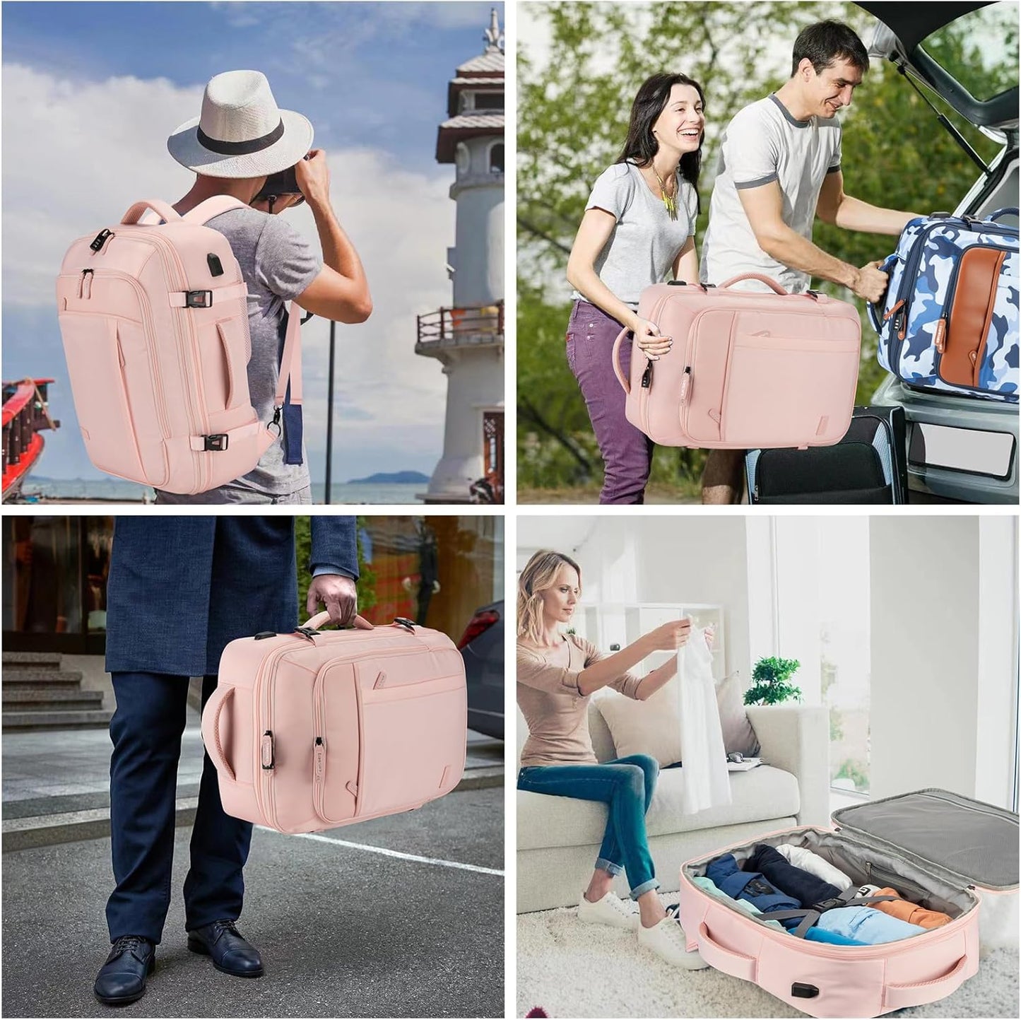 Lumesner Carry on Backpack, Extra Large 40L Flight Approved Travel Backpack for Men & Women