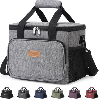 Lifewit Large Lunch Bag Insulated Lunch Box Soft Cooler Cooling Tote for Adult Men Women, Dark Green 12-Can (9L)