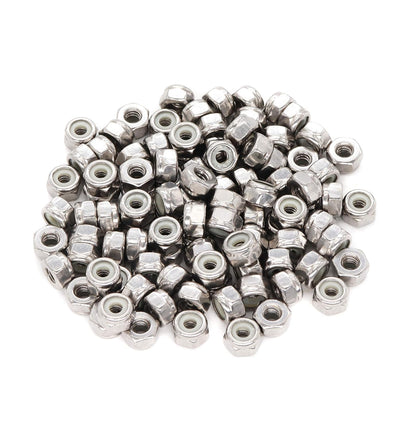 binifiMux 50pcs 1/4-20 Nylon Inserted Self Locking Nuts 304 Stainless Steel