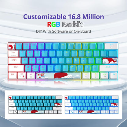 Fogruaden Full Size Mechanical Keyboard, Green Matcha Keyboard, Wired USB 104 Keys RGB Backlit Gaming Keyboard with Number Pad, Red Switches, NKRO Mechanical Keyboard for Windows Laptop PC Gamer