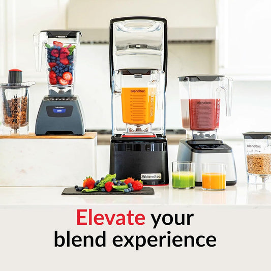 Blendtec Total Classic Original Blender and 90 oz WildSide+ Jar - Kitchen Blender Bundle - Red - PuriLite