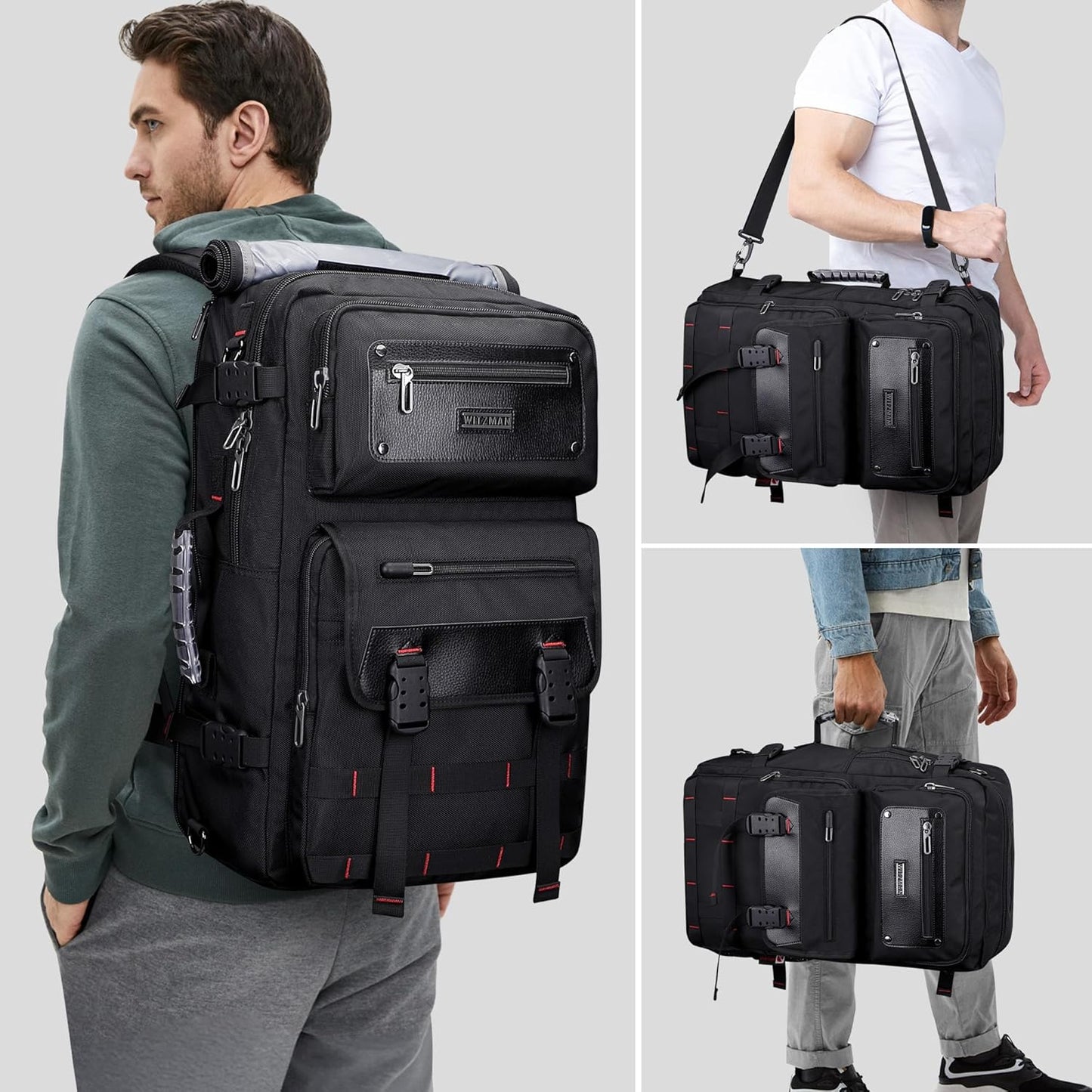 WITZMAN Carry On Travel Backpack for Men Duffle Bags Fit for 17 Inch Laptop Airline Approved Laptop Backpack