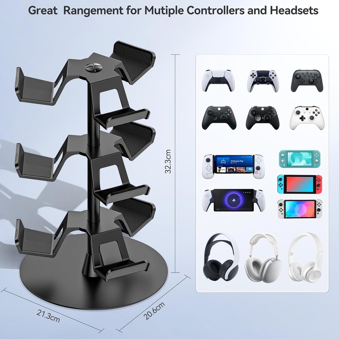 Purilite Select 4-Tier Gaming Headphone & Controller Stand