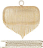 CORIOS Women's Evening Handbag Crystal Tassel Clutch Purses Rhinestones Shoulder Bag Banquet Bag Bridal Wedding Purse