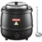 CLIVIA Soup Warmer, 11 Qt Soup Kettle Warmer Electric Commercial Food Kettle Warmer Coountertop with Hinged Lid & Detachable Stainless Steel Insert Pot for Restaurant/Buffet/Hotel/Family, Black