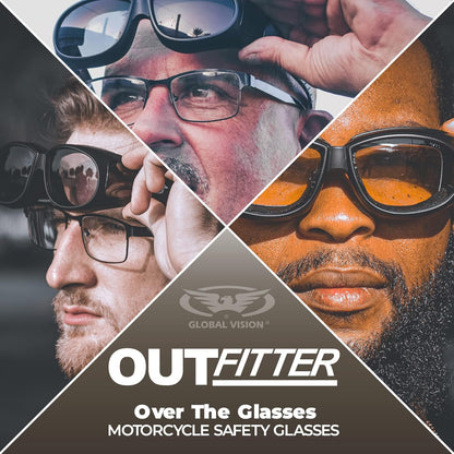Outfitter clear motorcycle glasses. Over-Prescription glasses