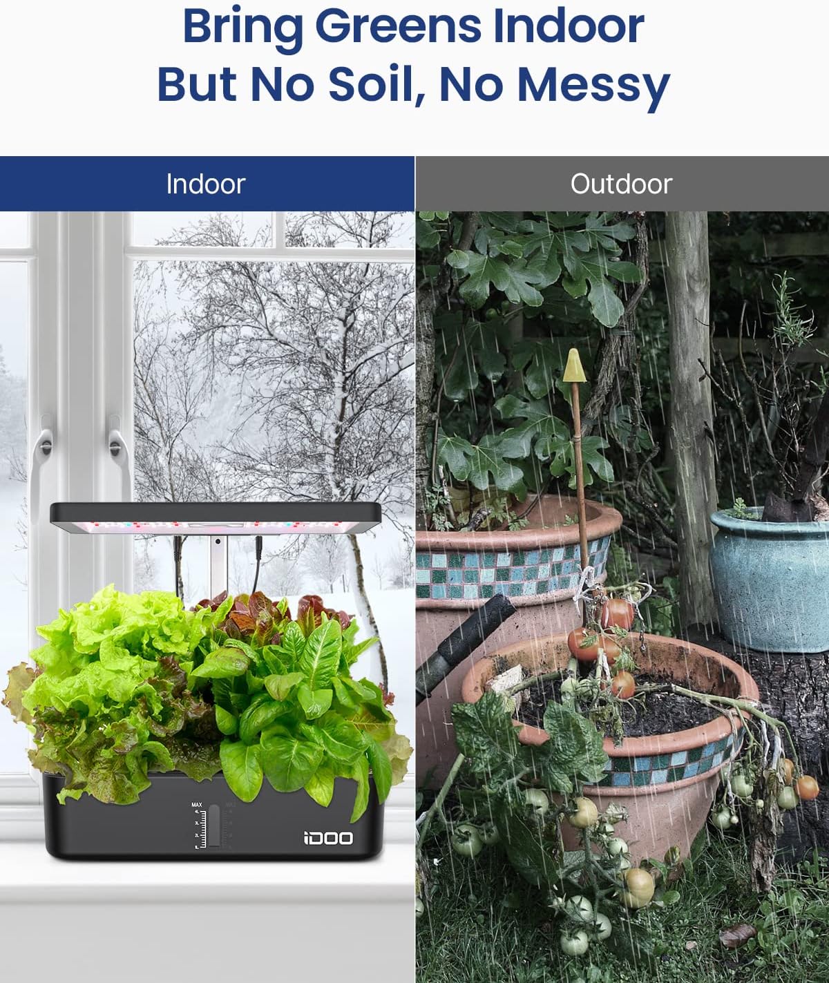 iDOO 12Pods Hydroponics Growing System, for Women, Indoor Herb Garden Kit with LED Grow Light, Smart Garden Planter Grower for Home Kitchen, Automatic Timer Germination Kit (No Seeds)